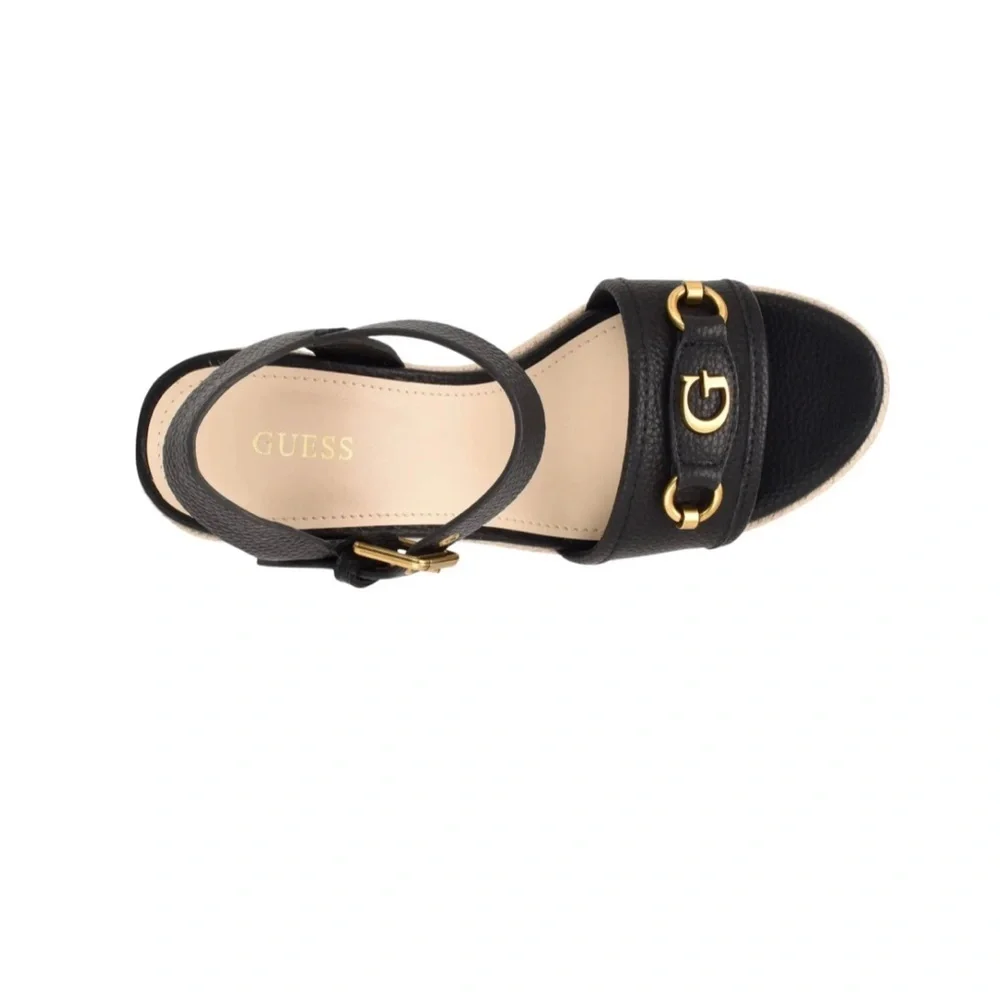 🖤🖤 Used like new Guess Hisley Espadrille Wedge Sandal Black Size 8